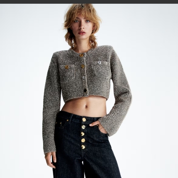 H&M Cropped Metallic Cardigan - Picture 11 of 11
